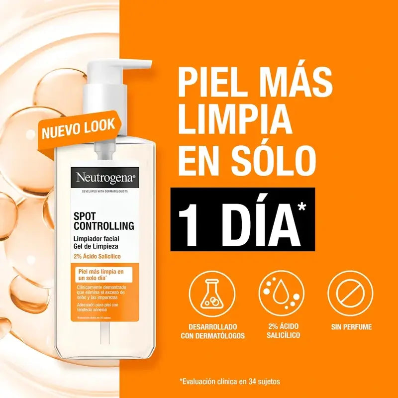 Neutrogena Gel detergente viso antimacchia, 200 ml