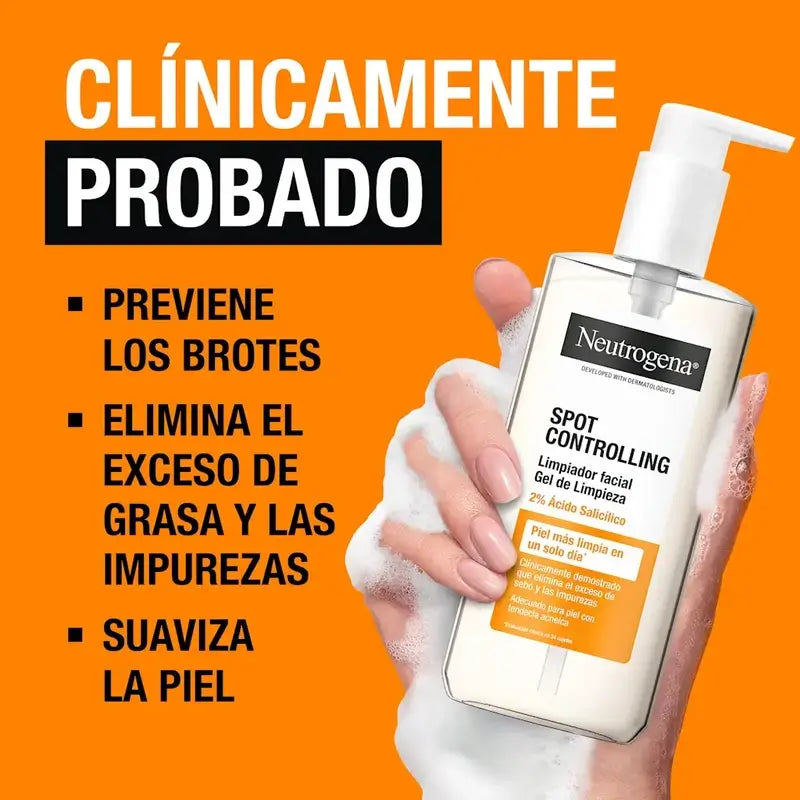 Neutrogena Gel detergente viso antimacchia, 200 ml