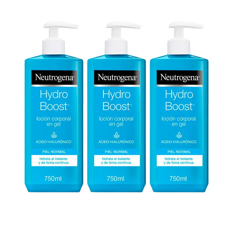 Neutrogena Triplo Hydro Boost Gel idratante per il corpo, 3x750 ml