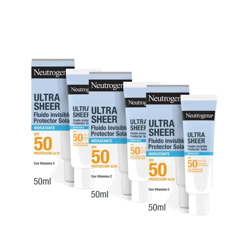 Neutrogena Ultra Sheer Fluido Invisibile Idratante SPF 50, confezione da 3 x 50 ml