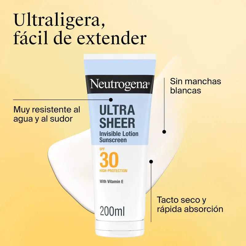 Neutrogena Ultra Sheer Lozione Idratante Invisibile Spf30, 200 ml