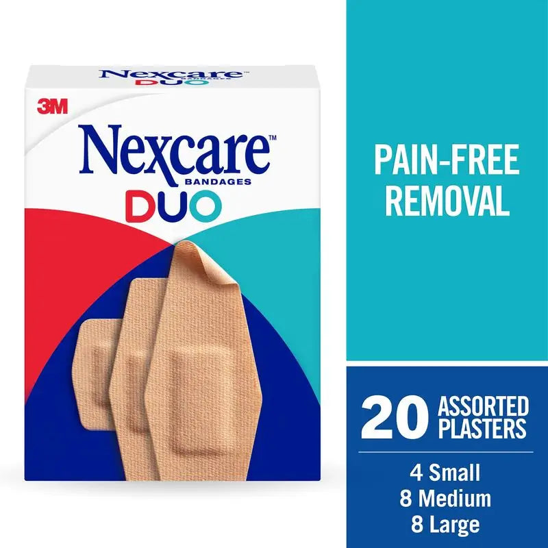 Nexcare Duo Duo Striscia di tessuto indolore con adesivo in silicone Assortito, 20 pz.