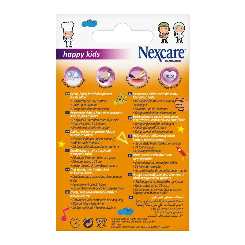 Nexcare Kids Striscia protettiva per bambini con design di professioni assortite, 20 unità