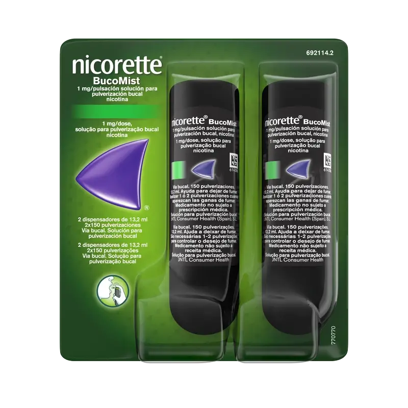 Nicorette® BucoMist 1 mg/spruzzo per bocca. Confezione da 2