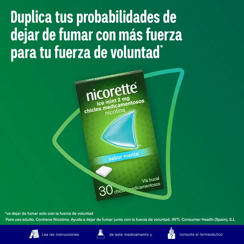 Nicorette Ghiaccio Menta 30 Gomma da Masticare 2 Mg