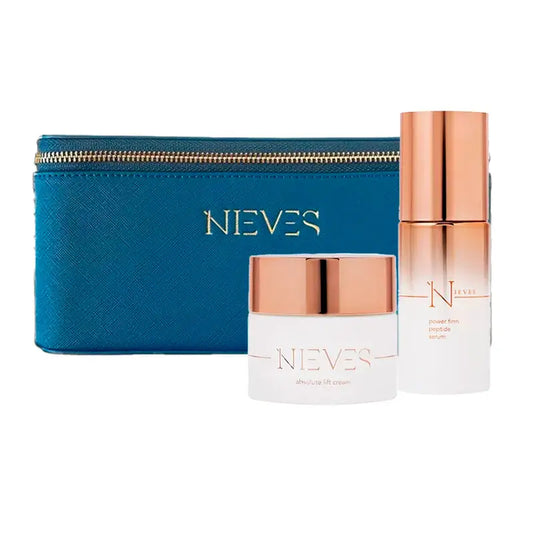 Confezione Nieves By Nieves Álvarez Siero rassodante Power Firm Peptide, 30 Ml + Crema viso rassodante Lift Cream, 50 Ml + Borsa da toilette