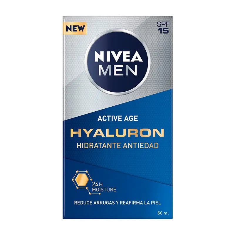Nivea Men Crema Idratante Hyaluron SPF 15, 50 ml