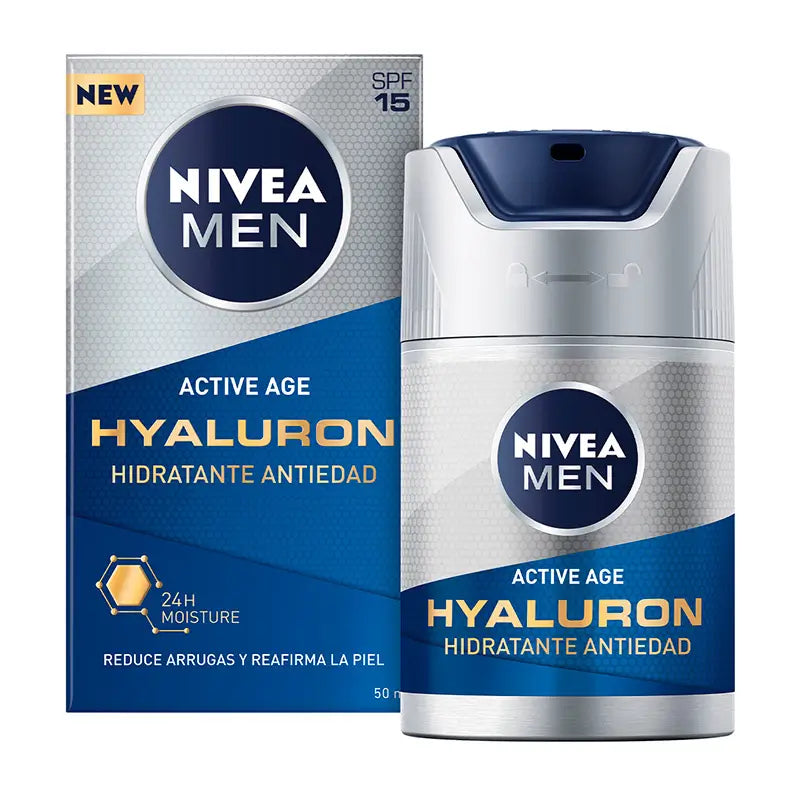 Nivea Men Crema Idratante Hyaluron SPF 15, 50 ml