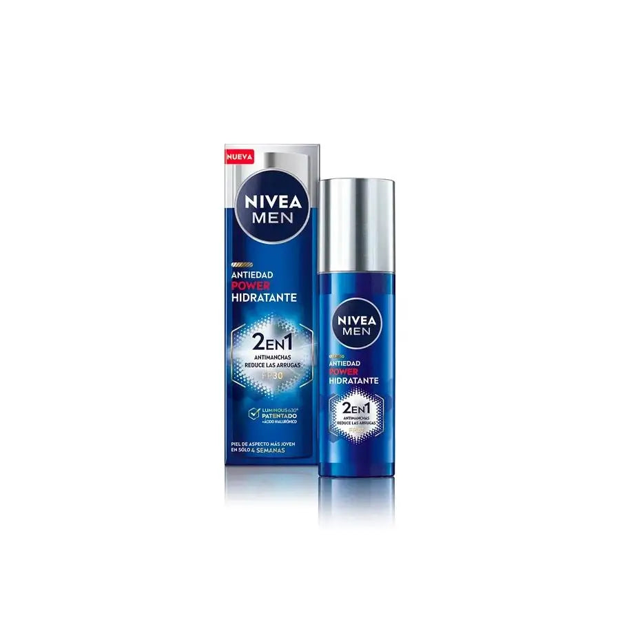 Nivea Men Power Idratante Anti-Punti e Rughe 2in1 Fp30, 50 ml