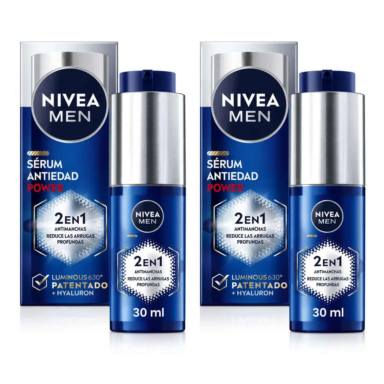 Nivea Men Power Anti-Spot & Anti-Wrinkle Serum 2In1, 30 ml, confezione da 2