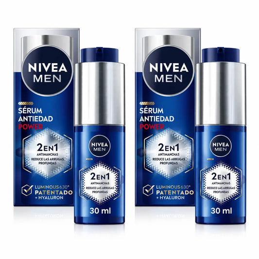 Nivea Men Power Anti-Spot & Anti-Wrinkle Serum 2In1, 30 ml, confezione da 2