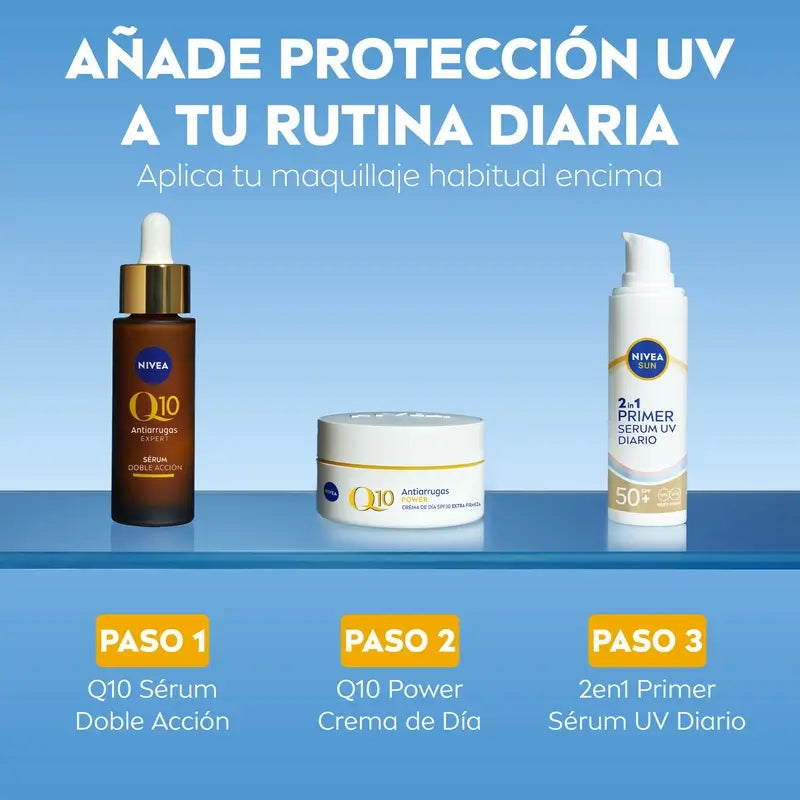 Nivea Sun 2In1 Primer Siero Quotidiano Uv Protezione Viso Spf50+ 30Ml