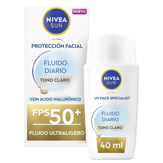 Nivea Sun Ultra Light Fluido Viso Quotidiano Tono Chiaro Spf50+ 40Ml