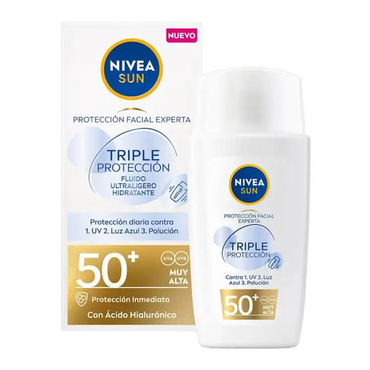 Nivea Sun Fluido Viso Ultra Leggero Tripla Protezione Fp50+, 40 ml