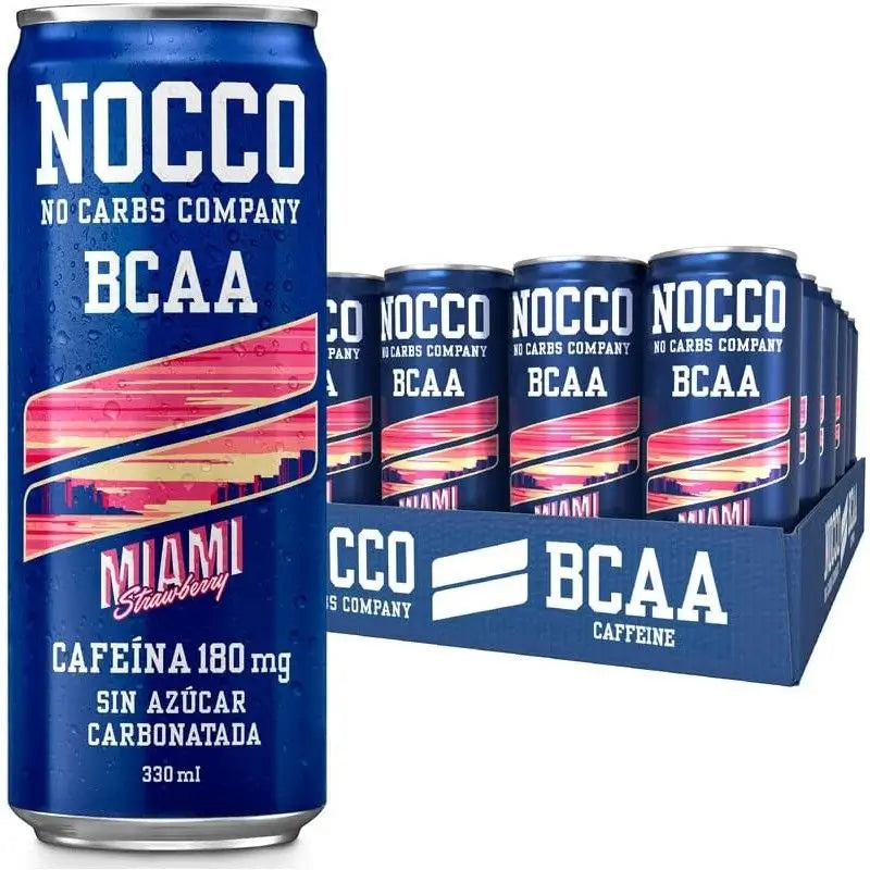 Nocco Pack Bcaa Miami Strawberry, 12 pezzi x 330 ml