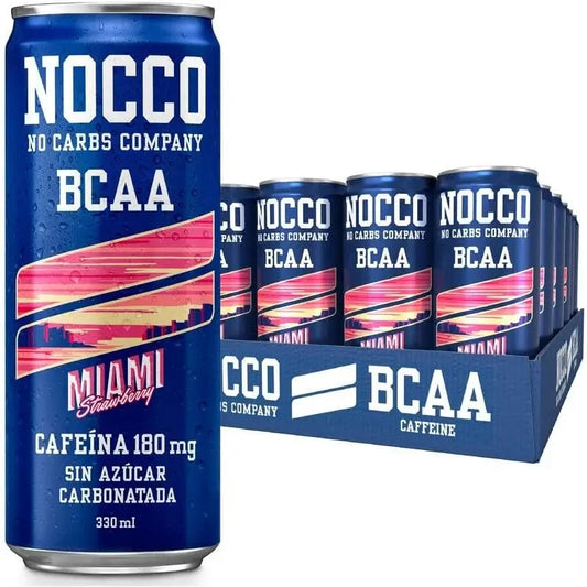 Nocco Pack Bcaa Miami Strawberry, 12 pezzi x 330 ml