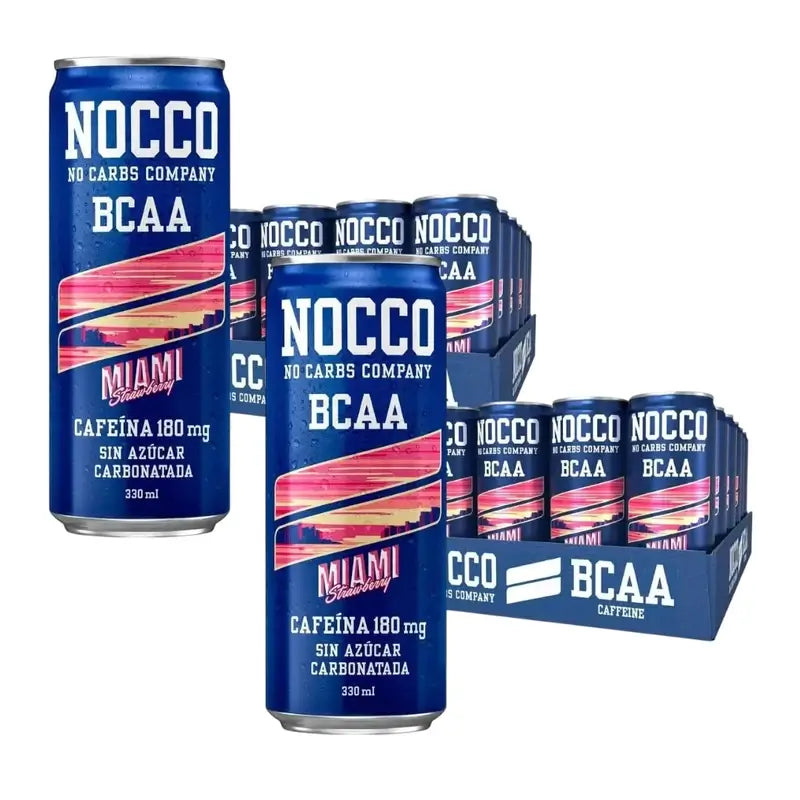 Nocco Pack Bcaa Miami Strawberry, 24 unità X 330 Ml
