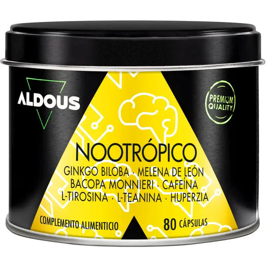 Nootropo di Aldous Labs con Ginkgo Biloba, Criniera di Leone, Caffeina, Bacopa, Tirosina, Teanina, Teanina e Huperzina A