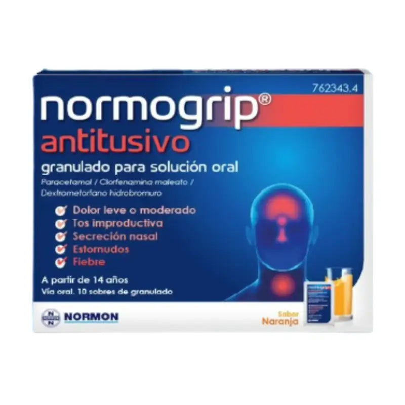 Normogrip Antitosse , 10 bustine di granulato per soluzione orale