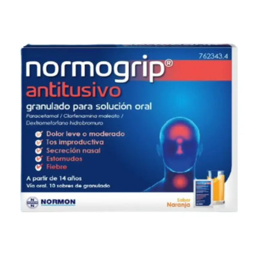 Normogrip Antitosse , 10 bustine di granulato per soluzione orale