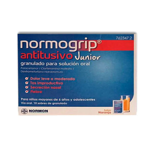 Normogrip Antitusivo Junior , 10 bustine granulari per soluzione orale