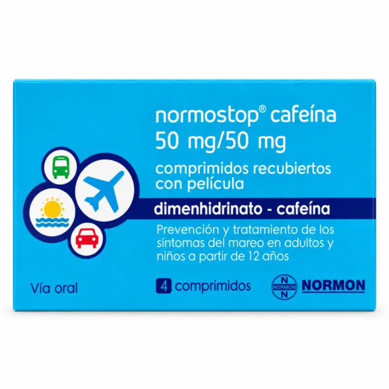 Normostop Caffeina 50 mg/ 50 mg, 4 compresse rivestite con film