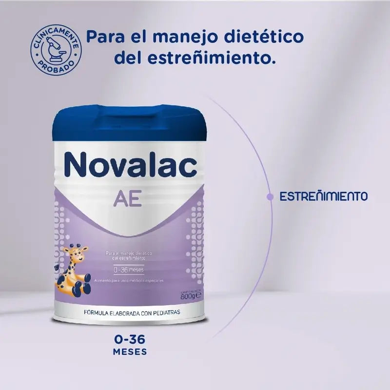 Novalac Ae Latte per lattanti 0-36 mesi, Anti costipazione, 800 g
