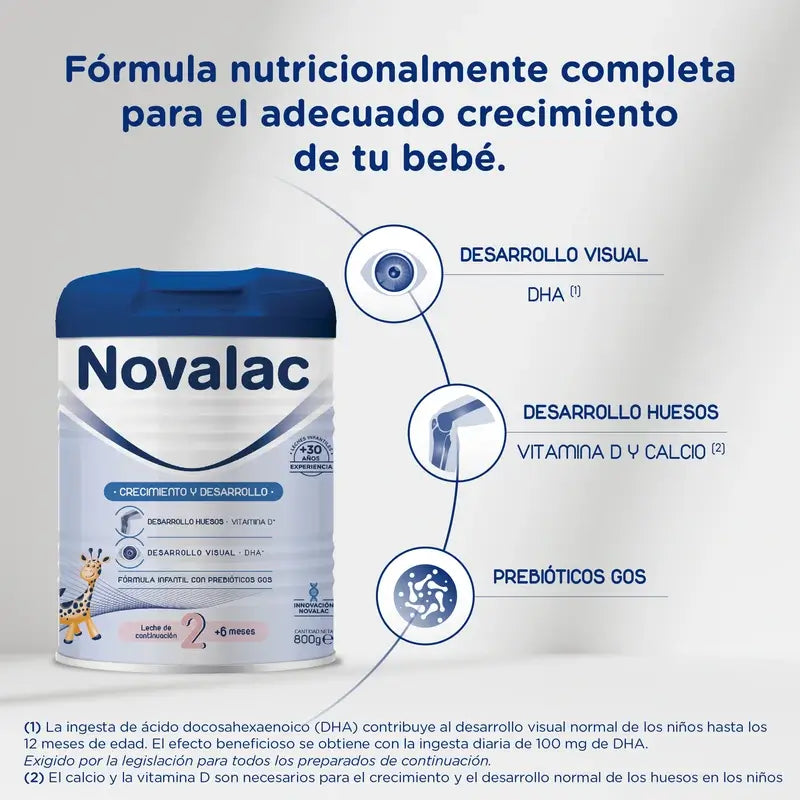 Novalac 2 Latte, confezione da 6X800 Gr.