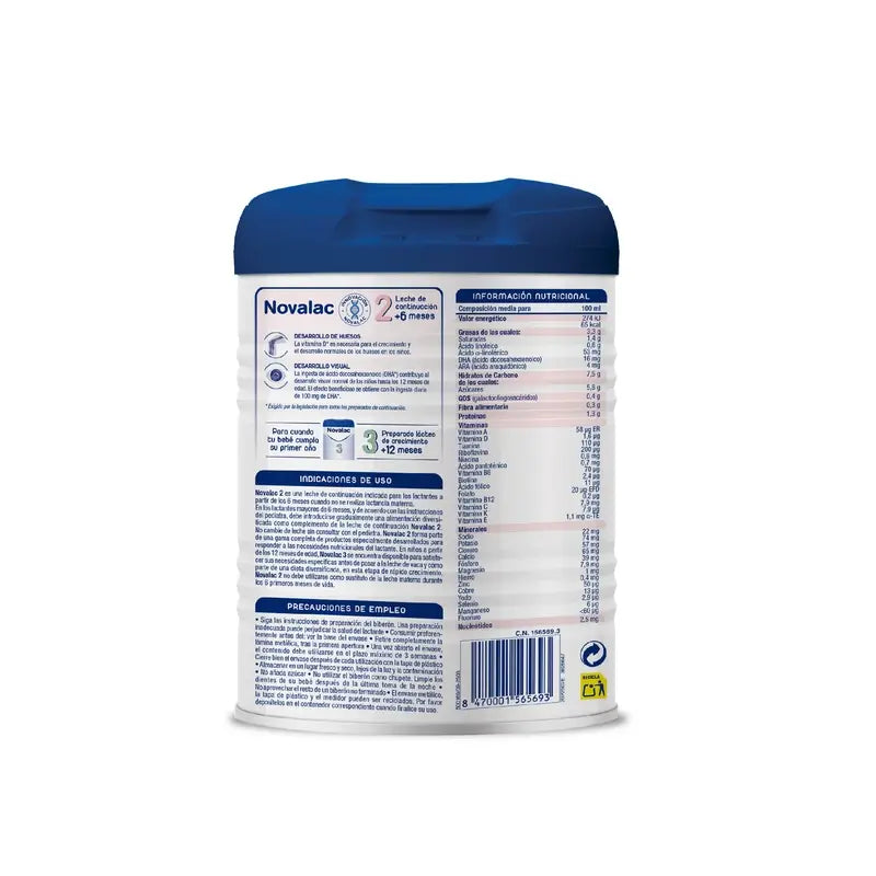 Novalac 2 Latte, confezione da 6X800 Gr.