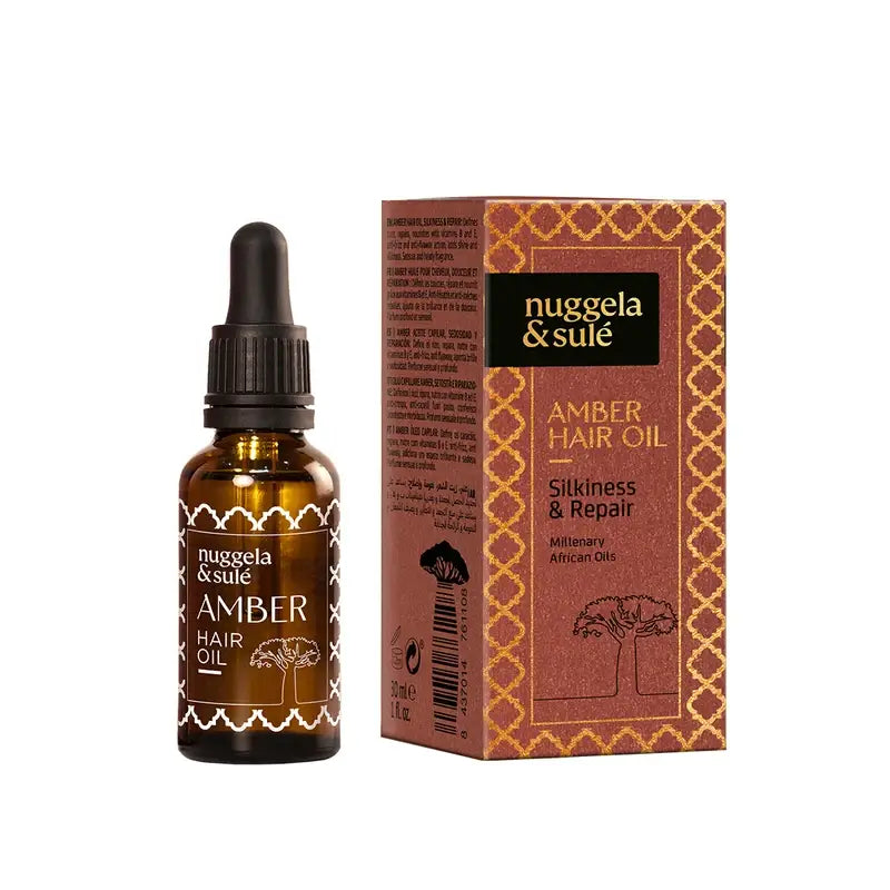 Nuggela & Sule Olio per capelli all'ambra Olio per capelli al burro di karité e baobab 30 ml.