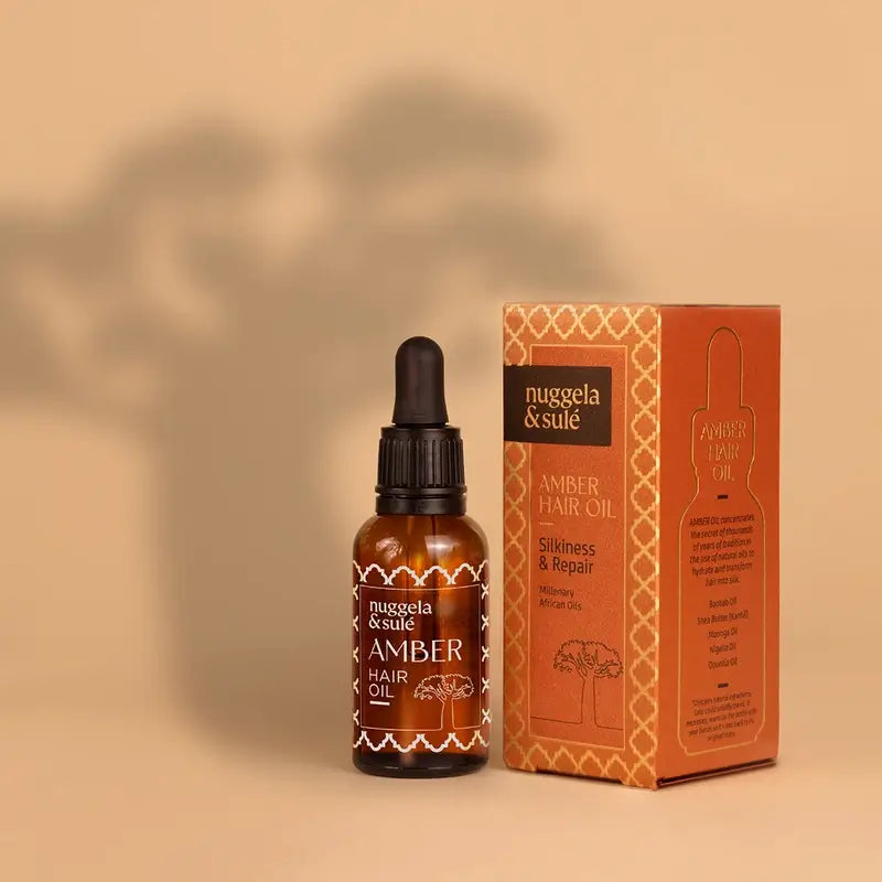 Nuggela & Sule Olio per capelli all'ambra Olio per capelli al burro di karité e baobab 30 ml.