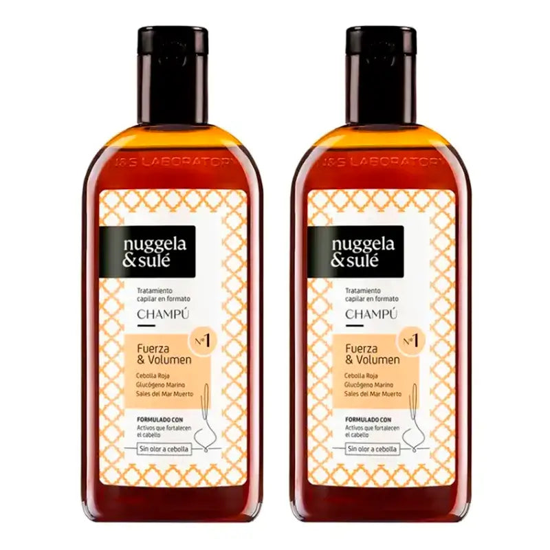 Nuggela & Sule Shampoo Premium all'estratto di cipolla per capelli deboli e grassi, confezione da 2 x 250 ml