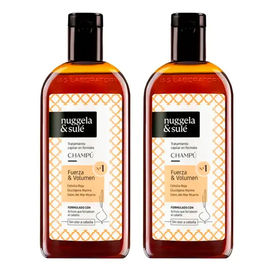 Nuggela & Sule Shampoo Premium all'estratto di cipolla per capelli deboli e grassi, confezione da 2 x 250 ml