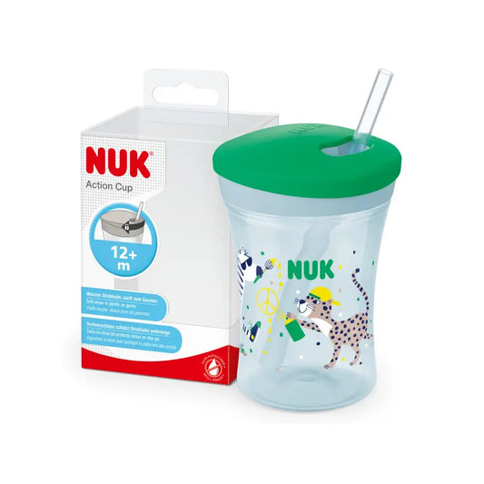 Nuk Action Cup Bicchierino da apprendimento +12 mesi Leopardo (verde), 230 ml