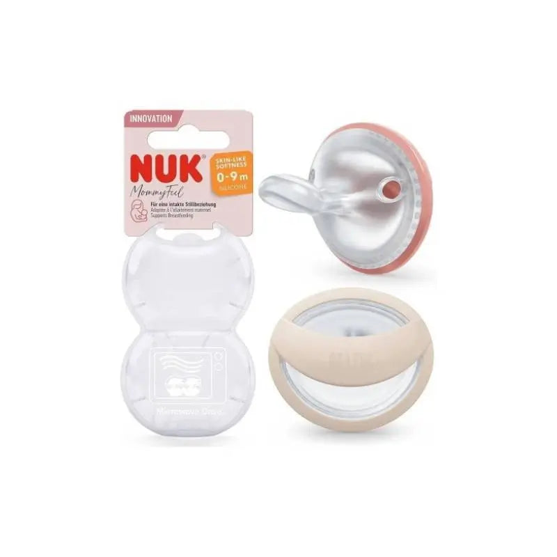 Nuk Mommy Feel Soother 0-9M Rosso-Grigio , 2 unità