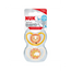 Ciuccio Nuk Space Leon/Sun T2 6-18M Silicone , 2 unità