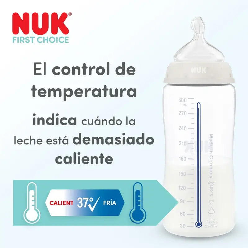NUK First Choice+ Biberon da 300 ml, tettarella M, 3 mesi+, Koala