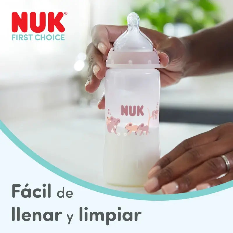 NUK First Choice+ Biberon da 300 ml, tettarella M, 3 mesi+, Koala