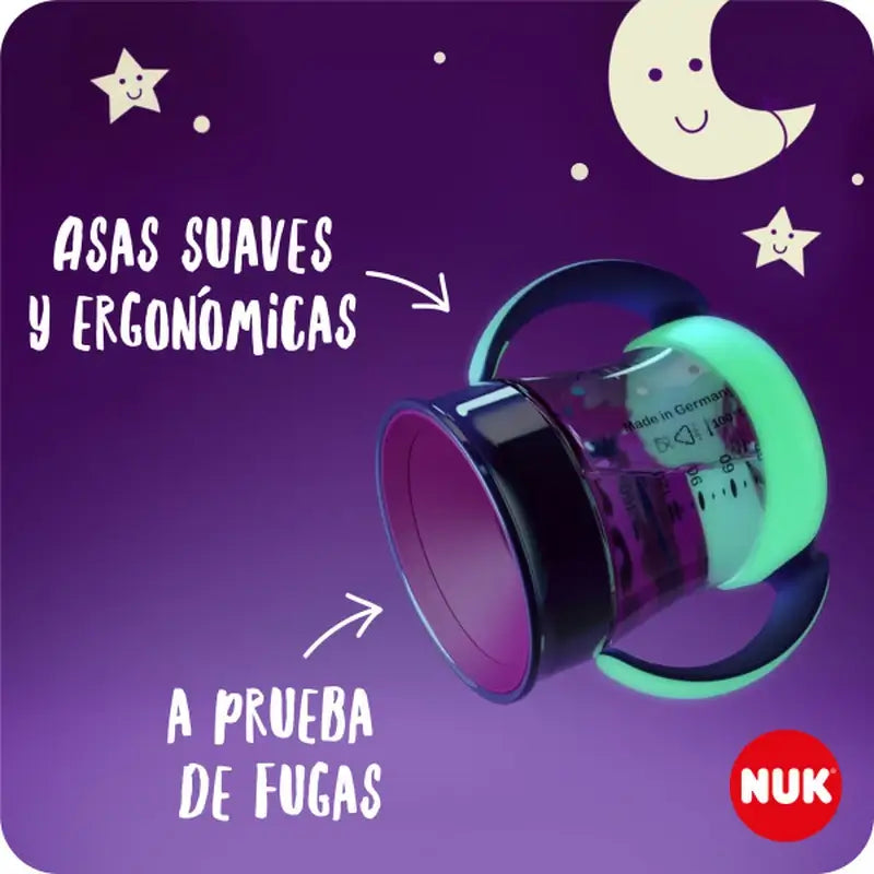 NUK Mini Magic Cup Night - Bicchierino per l'apprendimento 160 ml 6m+ Blu