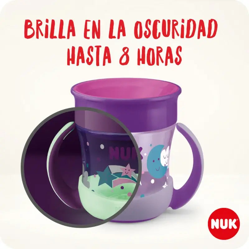 NUK Mini Magic Cup Night - Bicchierino per l'apprendimento 160 ml 6m+ Blu