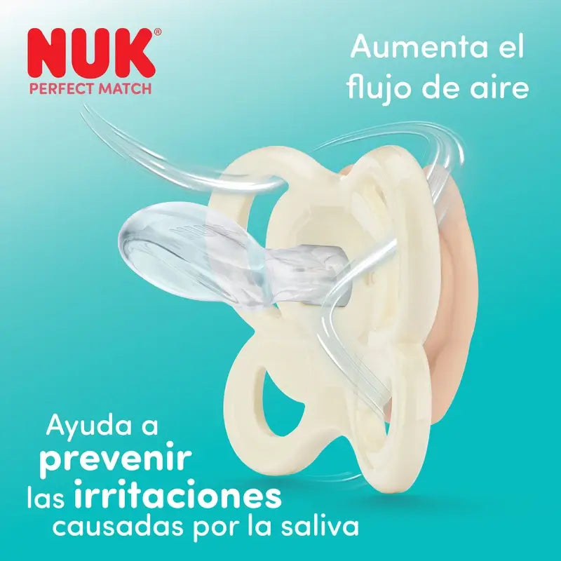 Ciuccio NUK Perfect Match Air in silicone T0 0-2 mesi Volpe/Orso, 2 pezzi