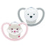 NUK Perfect Match Air Ciuccio in silicone T3 18-36 mesi Gatto/Orso polare, 2 pezzi