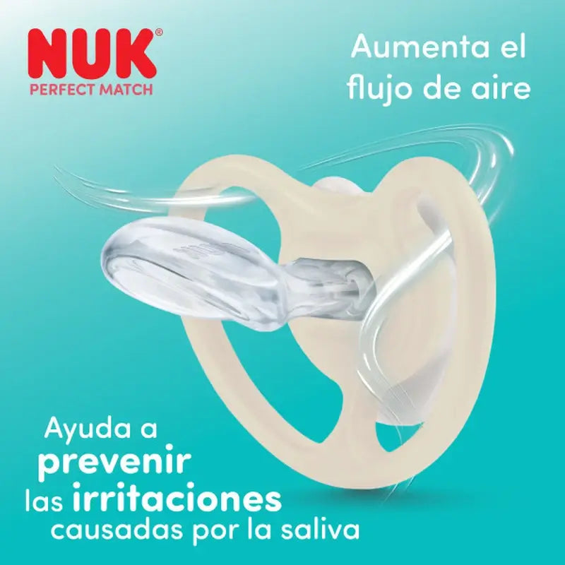 NUK Perfect Match Air Ciuccio in silicone T3 18-36 mesi Topolino Rosso/Grigio, 2 pezzi