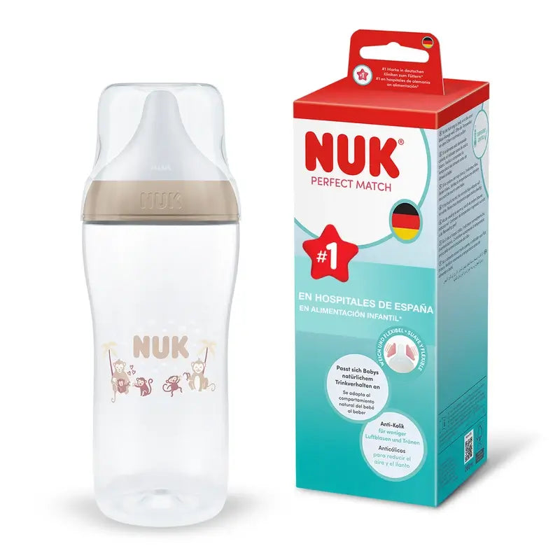 NUK Perfect Match Biberon da 360 ml, tettarella XL, 6 mesi+, Mono