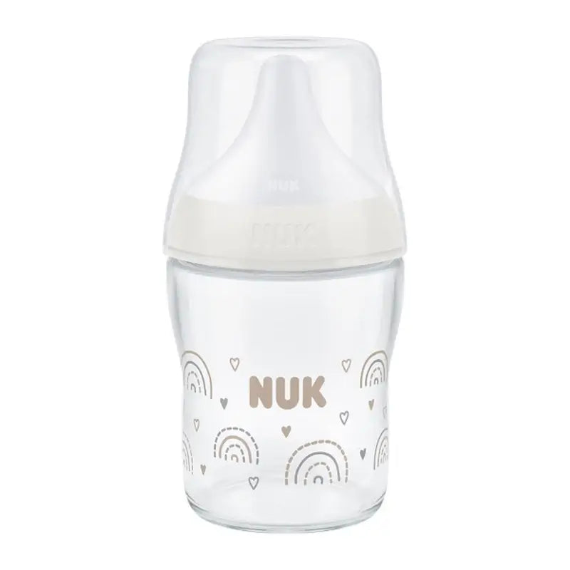 NUK Perfect Match Biberon in vetro da 120 ml, tettarella S 0m+, arcobaleno