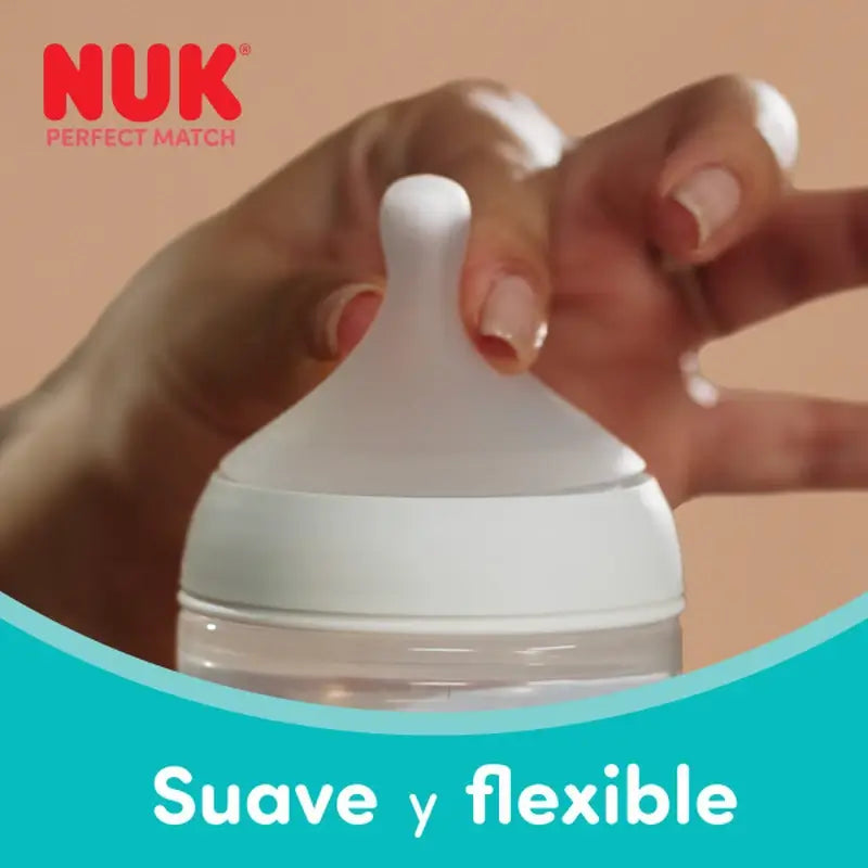 NUK Perfect Match Biberon in vetro da 120 ml, tettarella S 0m+, arcobaleno
