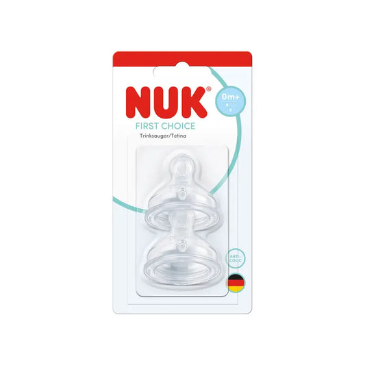 Tettarelle NUK First Choice+ S 0-6 mesi in silicone, confezione da 2 pezzi
