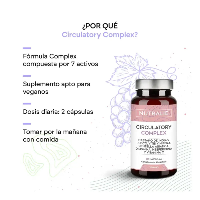 Complesso circolatorio Nutralie con Diosmina + Esperidina, 60 capsule