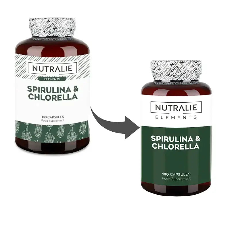 Nutralie Spirulina e Clorella Energia e Forza 1800Mg , 180 capsule