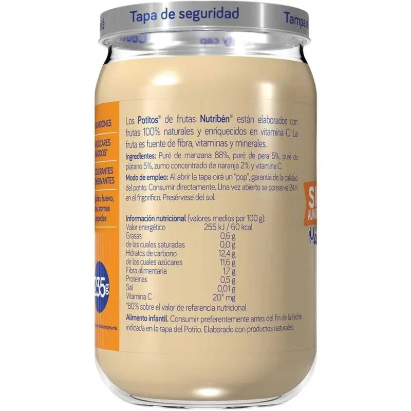 Nutriben Potito Mela, Arancia, Banana e Pera Williams, 235g